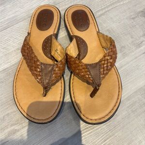 b.o.c. Tan and Brown Woven Sandals‎